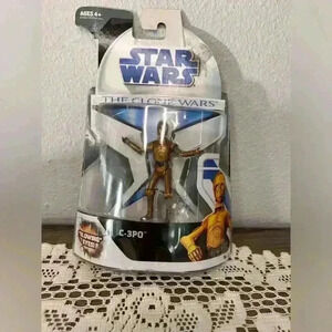 STAR WARS “THE CLONE WARS” 2008 C-3PO ACTION FIGURE-glowing eyes  #16 NEW